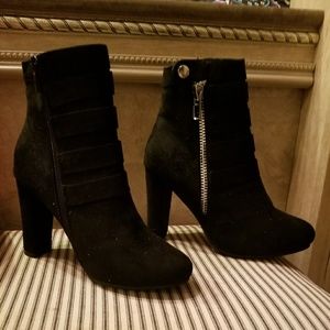 Black suede booties